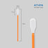 4" Cleaning Swabs, 100 pcs, Orange, Knitted Polyester Cleanroom Foam Cleaning Swab Stick for Optical Equipment