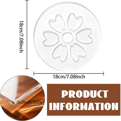 7.08 7.08 inch Flower Router Template Round Acrylic Router Template for Woodworking Drawing Inlay Templates for Wood