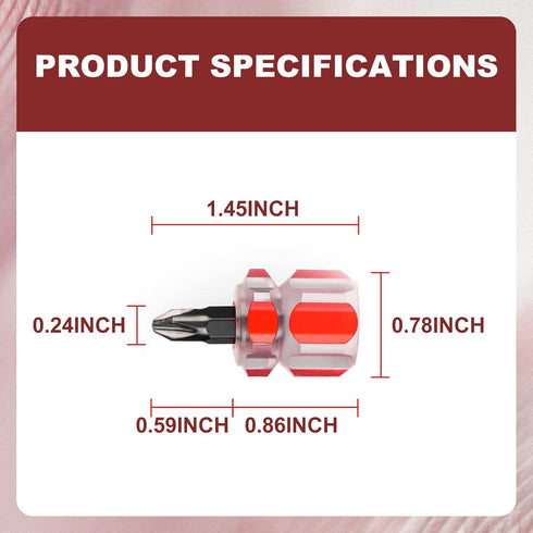YAFIYGI 4PCS Mini Stubby Screwdriver Set - 1 Phillips and 1 Crew for Tight Spaces & DIY Repairs