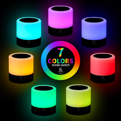 ERUN Lamp,13 4 1 (2 Pack Nursery Night Light for Kids, USB Rechargeable Small Desk RGB Colors & Brightness & Remote