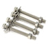 3/8-16 x 5 Hex Head Bolts with Hex Nuts, Thick Flat & Lock Washers, Fully Threaded Stainless Steel 18-8, 4 Sets