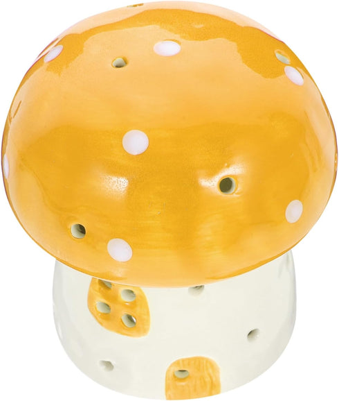 ERINGOGO Mushroom Table Lamp Small Ceramic Nightstand Light Warm Bulb for Bedroom