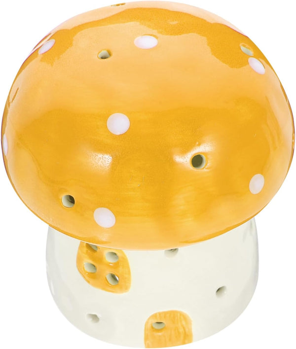 ERINGOGO Mushroom Table Lamp Small Ceramic Nightstand Light Warm Bulb for Bedroom