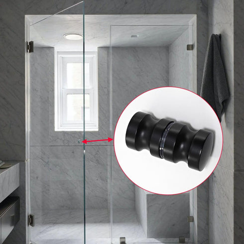 YIDELAI Glass Door Handle, 2.4 inch Aluminum Alloy Single Hole Handle for Shower Room