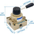 Baomain Pneumatic Rotary Lever Hand Control Valve HV-03, PT 3/8 3 Position 4 Way Air Flow Control