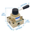Baomain Rotary Lever Hand Valve HV-03, PT3/8 3 Position 4 Way Pneumatic Air Flow Control