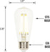 Westinghouse 4518700 6.5 Watt ST15 Dimmable Clear Filament LED Light Bulb, Medium Base, 6-Pack