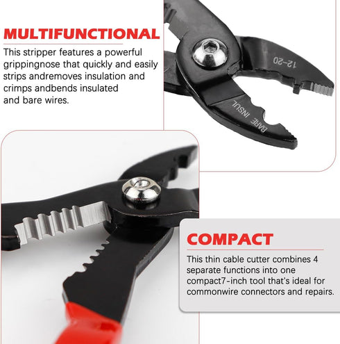 Wire Crimper Tool, Crimping Pliers for Electrical Stripping 12-20mm AWG Wire, Household and Industrial Use