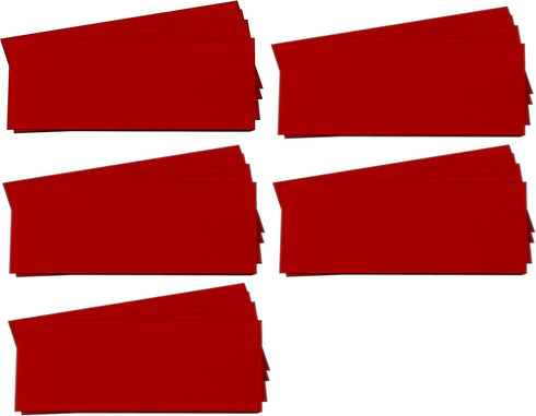 Magna Visual 3/4" x 2" Red Pre-Cut Write On Wipe Off Magnetic Strips, 25 Pack