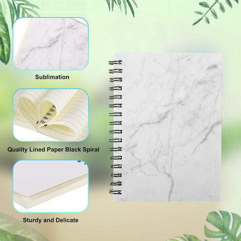Zonon A5 Spiral Notebooks, 6 Pcs Hardcover DIY Notebooks, 60 Pages, Writing Paper for School, Office, Travel