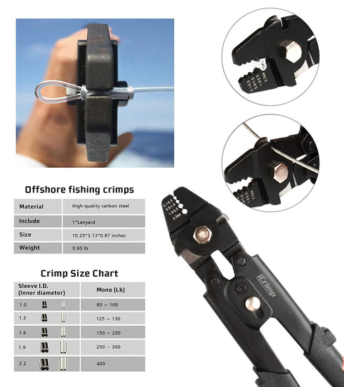 Wire Rope Swager for Crimping Fishing Lines Up To 2.2mm, iCrimp