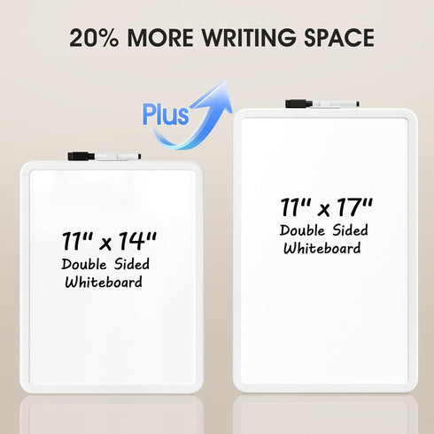 MaxGear Weekly Calendar White Board for Wall, 11"x 17" Double-Sided Magnetic Dry Erase Board with Marker