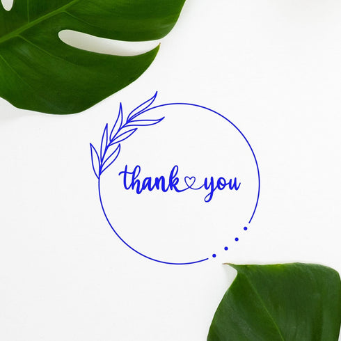Packages, 1-5/8" Personalized Thanks Custom Stamp for Small Business - Pre-Inked Elegant Gratitude Pre-Inked Thank You