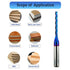 2 PCS CNC Router Bit 3 Flutes 1/8 inch Cutting Dia, 1/4 inch Shank, Extra Long Spiral Solid Carbide End Mill