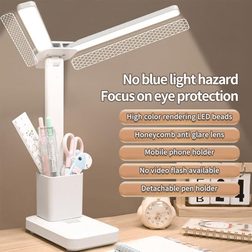Generic 3 Dimming, (FOLD-699ADUAL) Rechargeable Desk Lamp, Small Desk Light with Color Temperatures & Stepless Battery