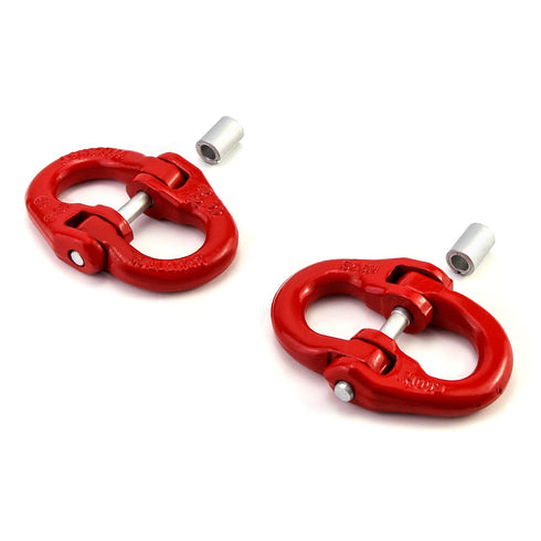 QWORK G80 Alloy Steel Coupling Link, 2 Pack, 3/8" Hammer Lock Chain Connector, 7100 lbs Working Load Limit