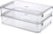 BTSKY 2 Pack Clear Plastic Stackable Storage Box, Portable Document Holder for 8.5 x 13 Letter A4 Files