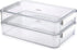 BTSKY 2 Pack Clear Plastic Stackable Storage Box, Portable Document Holder for 8.5 x 13 Letter A4 Files