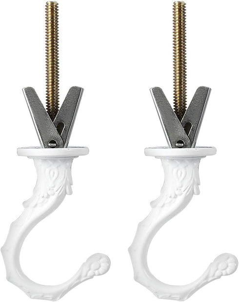 uxcell 2 Pack Ceiling Hook Kit, White Finish Plant Hanging Ceiling Hook