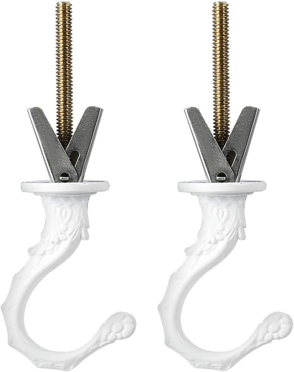 uxcell 2 Pack Ceiling Hook Kit, White Finish Plant Hanging Ceiling Hook