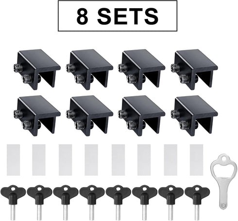 Locks,8 Pack ZRFCXE Window Sliding Window Locks with Key for Vertical & Horizontal Sliding Windows Doors,Easv