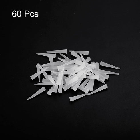 MECCANIXITY 60 Pieces Silicone Rubber Tapered Plug 0.8mm to 3.2mm Solid White for Lab Use