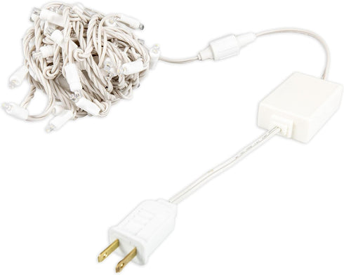 C7 Novelty Lights Coaxial String Light Power Connector, White Water-Tight Adapter for Coax LED Mini & Strings