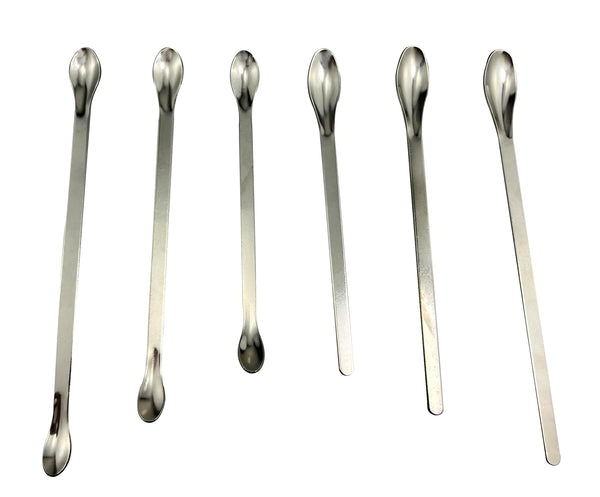 ZHUUO 1 Set Stainless Steel Miniature Laboratory Sampling Spoon, Spatula Combination Reagent Spoon, Lab Utensils (Pack