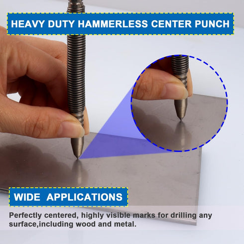 Spring Nail Set, 4pcs Dual Head Nail Setter and Hammerless Door Hinge Pin Removal Tool