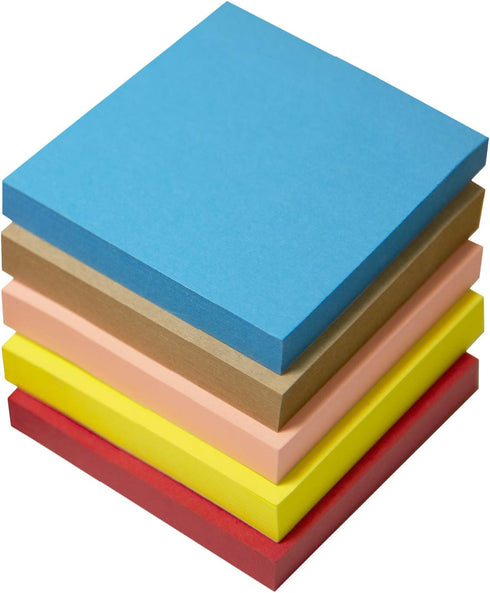 Red Sticky Notes 3×3 Inches, 6 Pads Self-Stick Notes, 100 Sheets/Pad for Study, Work, Daily Life.