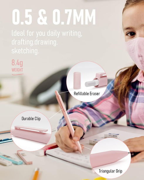 Nicpro 39 PCS Aesthetic School Supplies, 12 Color Pastel Highlighters, Big Capacity Pen Case, 5 Quick Dry Pens, 6
