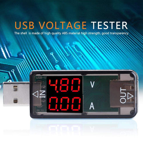 USB Tester, Multimeter Voltmeter Ammeter Current Meter USB Charger USB Voltage Meter Can Measure USB Powered Devices and is Compatible with QC2.0/QC3.0 Fast Test(Black)