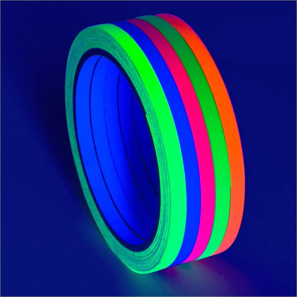 Glow King Blacklight Reactive Glow Tape - Premium UV Fluorescent Neon Party Gifts for Room Decoration