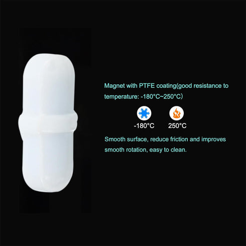 MECCANIXITY Magnetic Stirrer Mixer Stir Bar Rod, 15mm PTFE Coating Magnet for Laboratory, 20 Pcs