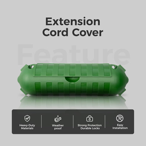 WELKIN 1-Pack Outdoor Extension Cord Cover, Water-Resistant Electrical Connection Box, Fits AWG12-18 Cords, Protects Outdoor Outlets, Plugs, Sockets, Holiday String Lights, Power Tools (Green)