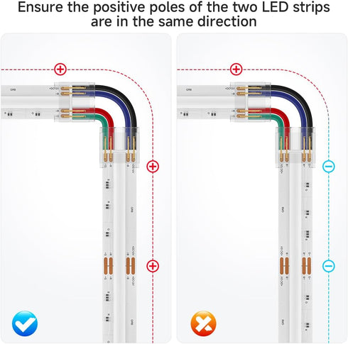 10MM 4PIN Wire,4pin JST,4-PIN 22AWG BTF-LIGHTING FCOB COB Connector Kit for PWM FCOB COB RGB LED Strip