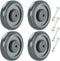 ATPEAM Shopping Cart Wheel Replacement Kit, 5" Diameter Polyurethane Stepped and Full Tread Face, Pack of 4 (Gray)