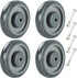 ATPEAM Shopping Cart Wheel Replacement Kit, 5" Diameter Polyurethane Stepped and Full Tread Face, Pack of 4 (Gray)