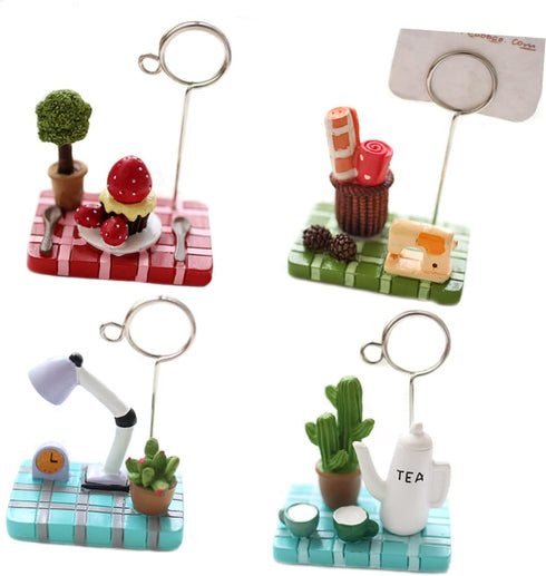 Plants Memo Clip Stand Unique Photo Holder for Messages Notes Decorative Desktop