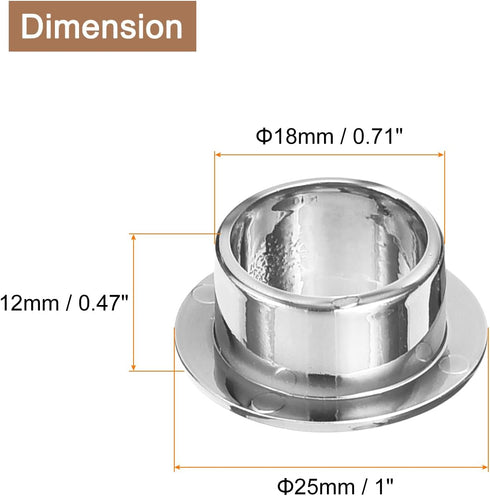 uxcell 4Pcs Cable Hole Cover, 12/32 inch(18mm) ABS Office Desk Cable Wire Cord Grommet Cable Cord Organizer for Office Desktop Wire, Silver