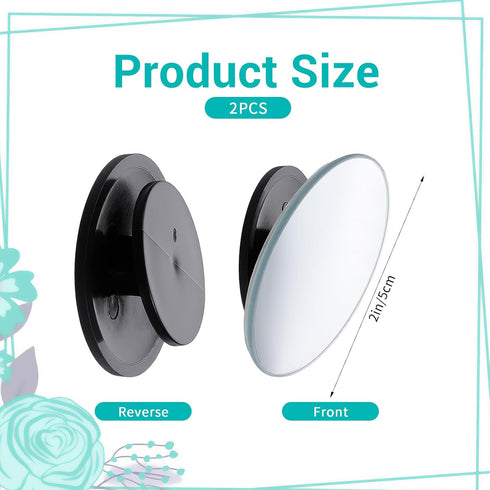 CIATBYYJ 2Pcs 2.2inch Office Cubicle Mirrors, Adjustable Monitor Mirror to See Behind You for Work Accessories, Small