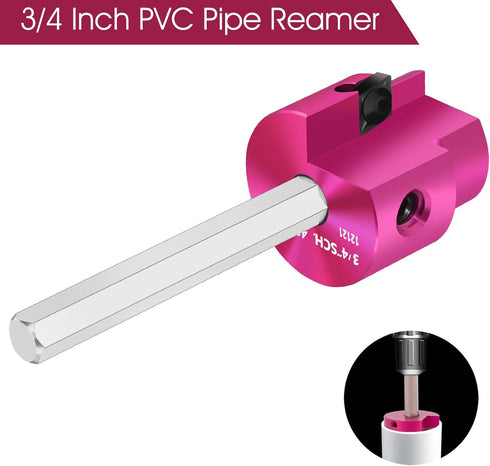 PVC Fitting Saver with 1/4-Inch Hex Shaft, 3/4-Inch Head, PVC Pipe Reamer, Socket Saver for Plumbing