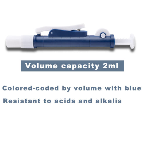 ONiLAB Pipette Pumps, Scientific 2ml Pipette Pump, Blue for Disposable Plastic and Glass Pipettes