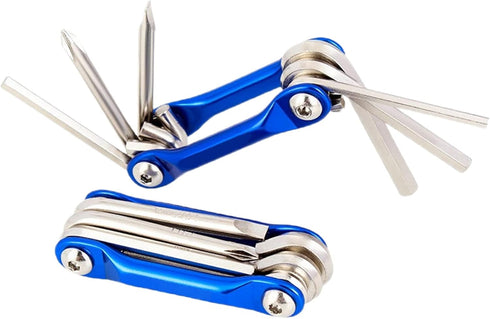 Folding Allen Wrench Set - Multifunction Portable Hex Key Set for Repairing Road and Mountain Bikes (6 in 1)