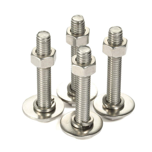 3/8-16 x 3 Hex Head Bolts with Hex Nuts and Washers, Fully Threaded Stainless Steel, 4 Sets