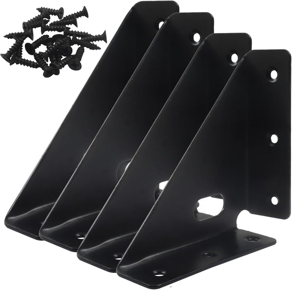 BokWin 4 Pack Metal Triangle Corner Shelf BracketsCorner Brace Brackets 85mm x 85mm