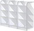 Generic 3-Piece Desk Organizer Set With Tilted Storage, Clear Plastic Makeup Brush &