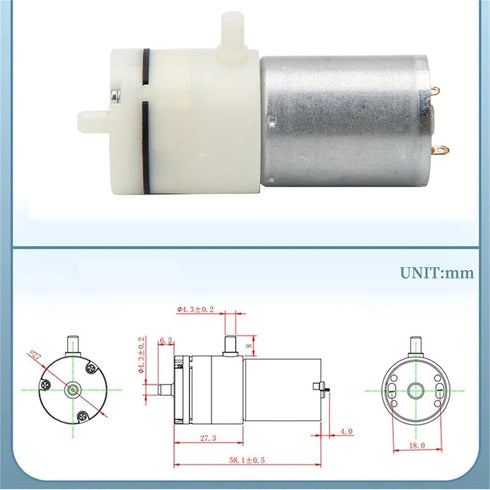SOSODBBM 3.7V 6V 12V 370 1Pcs Small Mini Motor Diaphragm Air Pump Vacuum Pump Negative Pressure Suction Pump DIY Breast
