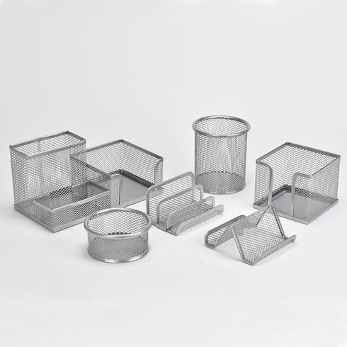 Desk Organizer for Office - 6 Pieces Mesh Multi-Functional Storage Set for Office Supplies Accessories