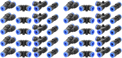 40Pcs Quick Connect Push in to Connect Water Tube Fitting, 1/4" Air Push Quick Fittings, 4 Shapes